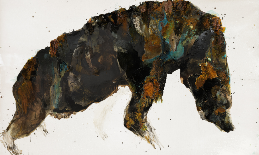 Morsure de l'air du 03-05-2026, 2026, oxydation et terre de Lascaux sur toile, © Lionel Sabatté, ADAGP, Paris, 2026 / © Grégory Copitet